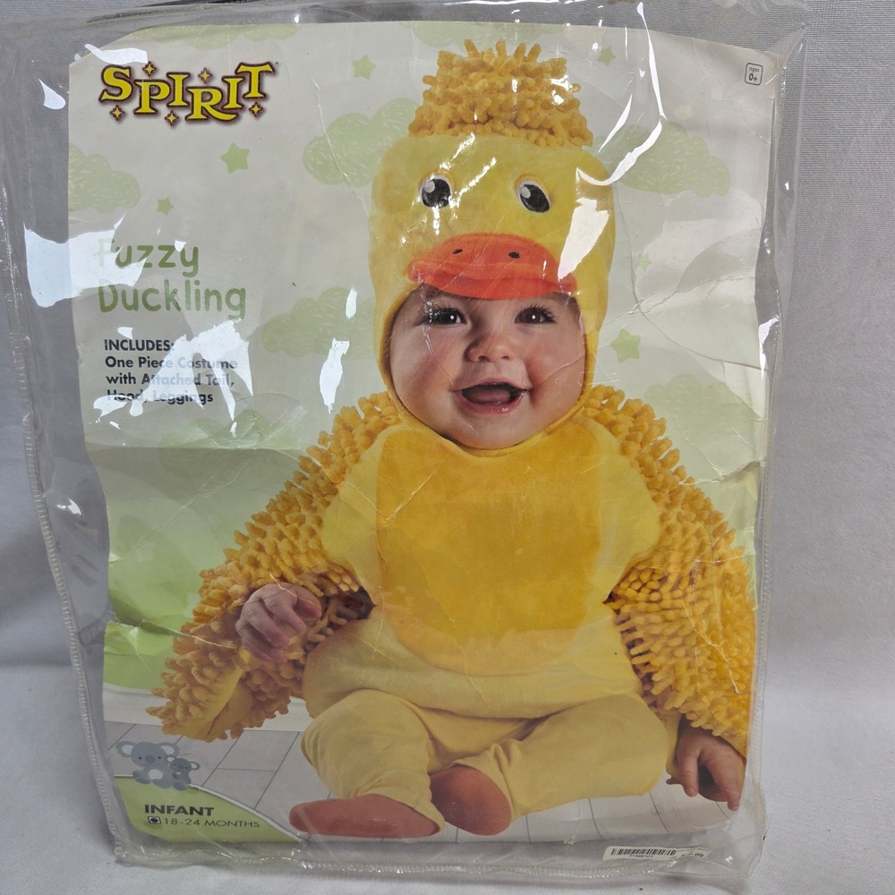 Spirit Halloween Fuzzy Duckling Infant Costume Yellow 3 Piece Set 18-24 Months